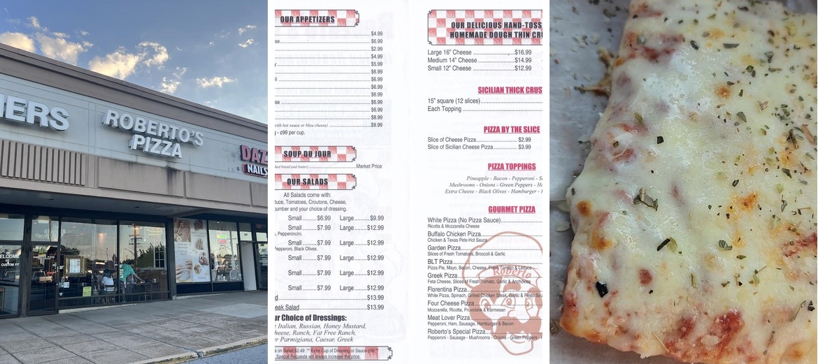 Roberto's Pizza Menu