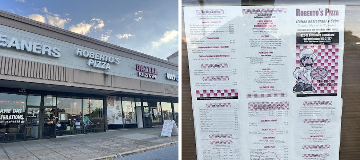 Roberto's Pizza Menu